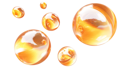 Floating glass-like energy spheres in zero gravity