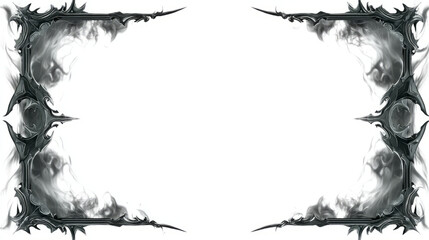 Gothic frame with dark decorative corners and ghostly fog