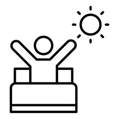 Wake up icon. Vector line icon