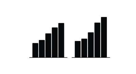 Rising bar chart data visualization showing upward trends and financial growth vector