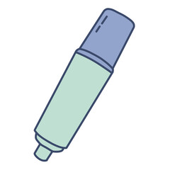 Blue marker pen vector illustration isolated on white background