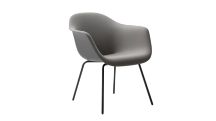 Chair frame with metallic legs minimalist design isolated on pure white background in modern style
