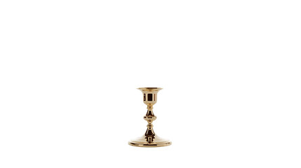Naklejka premium Candle holder with metallic shine isolated on pure white background in modern stylish decor design 