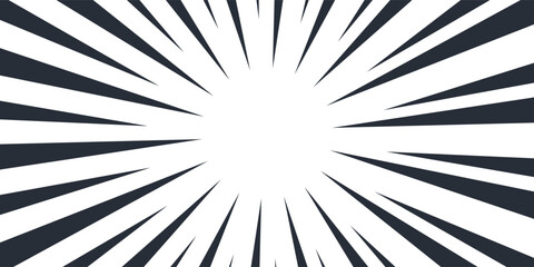 Simple concentration lines, black and white line, speed, effect, cartoon,