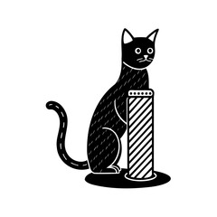 Black Cat On A White Background