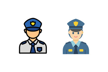 police officers in uniform standing side by side silhouette