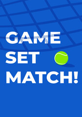 Game set match poster for padel or tennis tournament