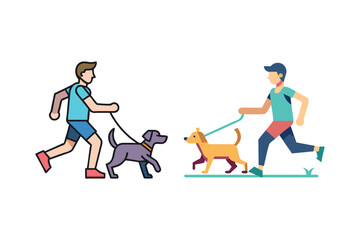 people walking dogs outdoors in park silhouette