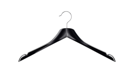 Metallic hanger with glossy reflections isolated on pure white background in modern stylish design
