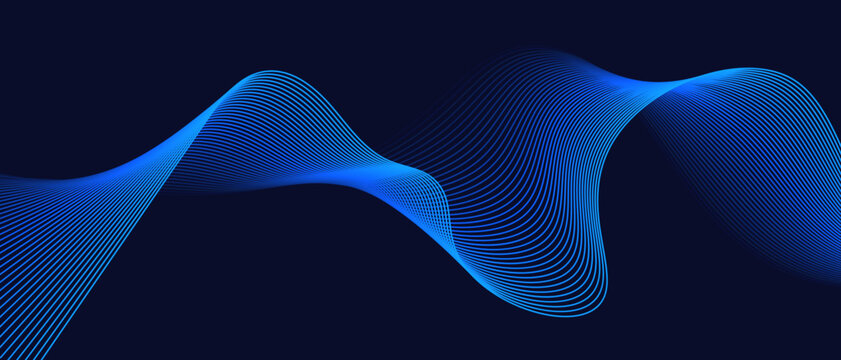 Abstract glowing geometric lines on dark background. Futuristic technology concept for AI and all Digital Communications.