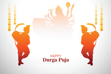 Happy durga pooja celebration indian festival beautiful greeting card background