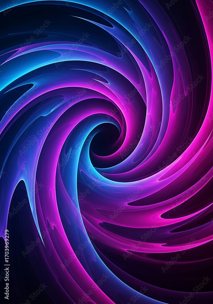 Poster entrancing neon swirl with vibrant gradients and dynamic flow effect
