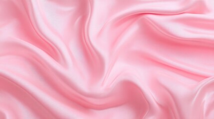 Obraz premium A beautiful pink fabric cascades in gentle waves, reflecting light and creating a soft, inviting texture. Its luxurious appearance enhances any decor or fashion design.