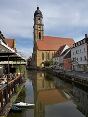 Fototapeta premium old church in the europe near the river