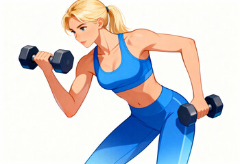 Personal Trainer Demonstrating Dumbbell Exercise Technique