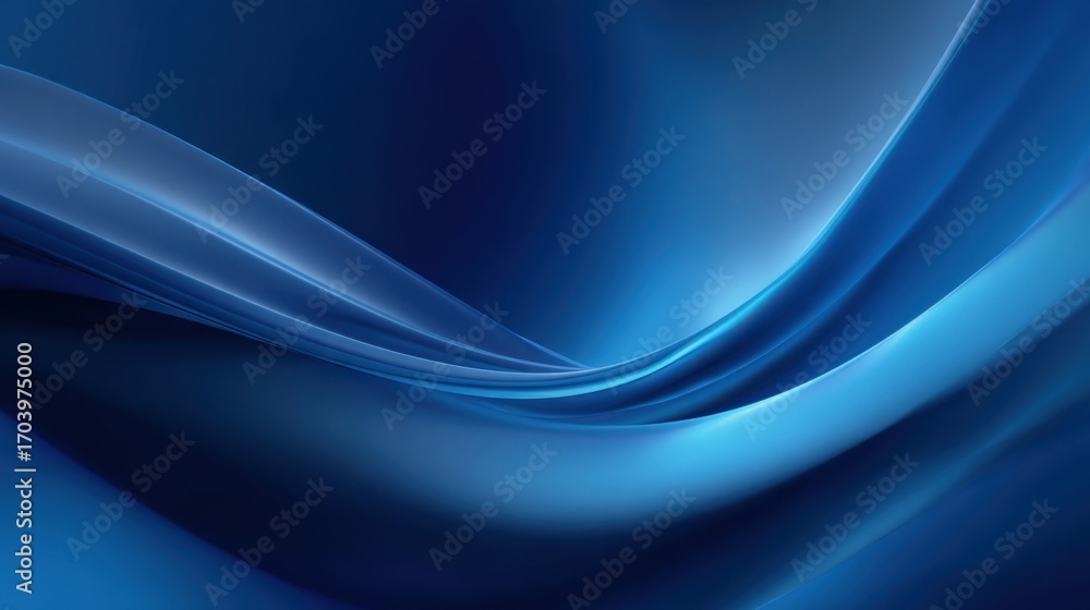 Poster soft curves of a blue fabric create a serene atmosphere, showcasing elegant movement and subtle shim