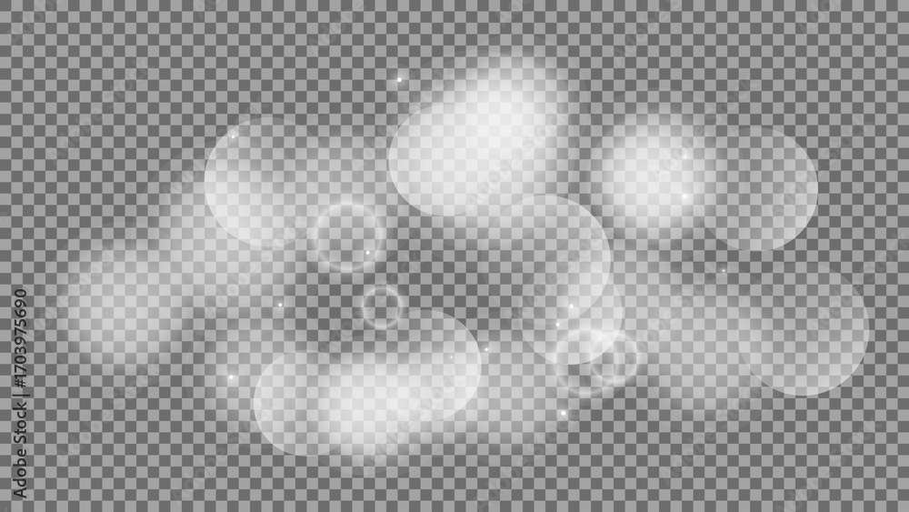 Poster bokeh circles on transparent background