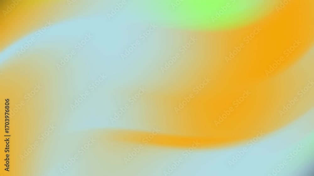 Poster subtle wave gradient motion background in orange, green and blue palette with smooth transition