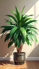 Vibrant houseplant in pot