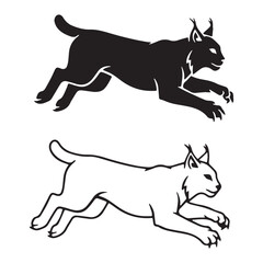 Accurate Lynx Silhouette & Lynx Lineart – Lynx Vector Artwork Capturing True Proportions – Black Vector of Lynx – Vector Set of Lynx