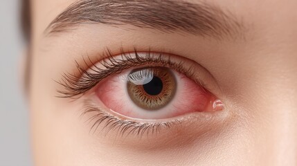 Obraz premium Close-up View of Human Eye with Unique Color Patterns and Details Showcasing Natural Beauty and Intricacies of the Iris and Eyelashes