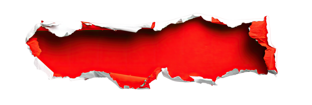 Ripped paper with a red background