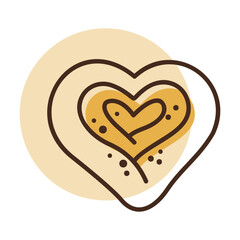 Delicious Heart-Shaped Sweet Bun Icon