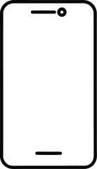 Black line icon of a smartphone front view with rounded corners mobile device