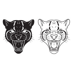 Obraz premium Crisp Margay Silhouette & Margay Lineart – Margay Vector Artwork with Refined Contours – Black Vector of Margay – Vector Set of Margay