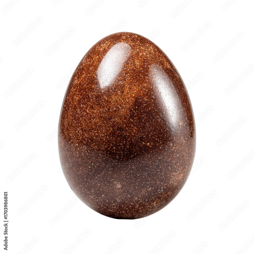 Poster decorative brown stone egg displayed on a plain background showcasing its smooth texture and unique 