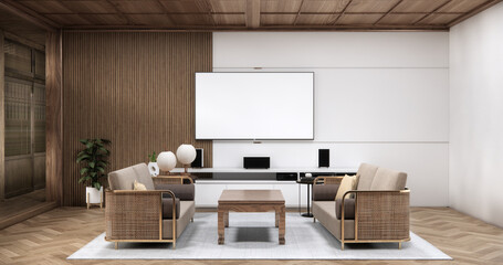 sofa armchair minimalist design on muji style.3D rendering
