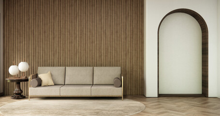 sofa armchair minimalist design on muji style.3D rendering