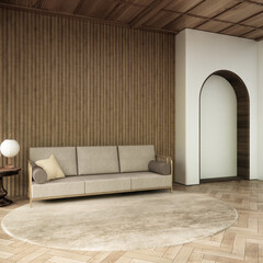 sofa armchair minimalist design on muji style.3D rendering