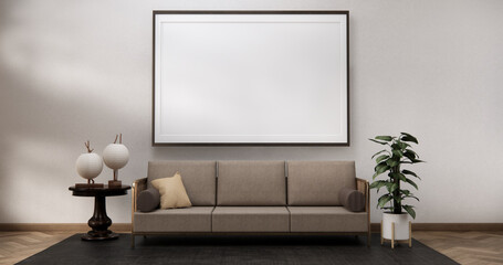 sofa armchair minimalist design on muji style.3D rendering
