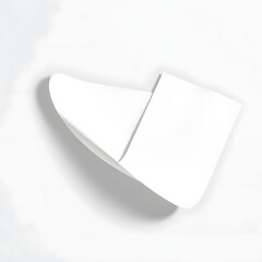 "Minimal White Paper Sheet Mock-up with Curved Edge and Realistic Shadow on Clean Background for Branding, Stationery, Print Design, and Graphic Presentation