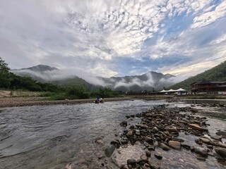 lake in the mountains of the caucasus
