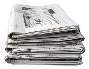 Pile of Daily Newspapers PNG Isolated on Transparent Background