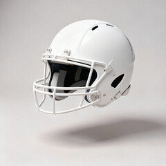 Fototapeta premium Floating Football Helmet Isolated on White Protective Gear Concept