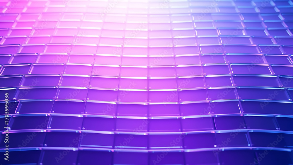 Poster 3d background with glass holographic rectangular plates rows abstract wave curve pattern transparent