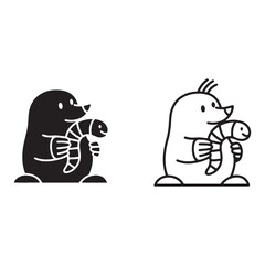 Crisp Mole Silhouette & Mole Lineart – Mole Vector Template with Clear Animal Definition – Black Vector of Mole – Vector Set of Mole