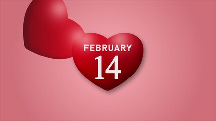 Red heart symbol with “February 14” text on a bright pink background. This romantic Valentine’s Day concept represents love, affection, and celebration. - Powered by Adobe