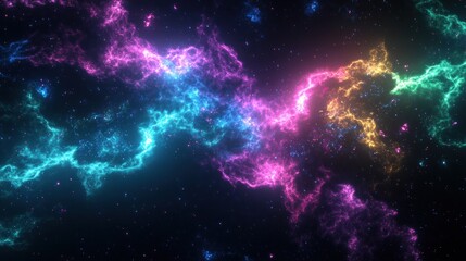 Naklejka premium Colorful cosmic energy field with stars