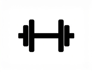 Flat vector illustration of a dumbbell symbol for weight training, strength exercise, and gym fitness design.