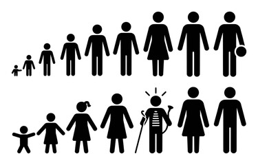 Diverse Human Figures Representing Age, Gender, and Health Status