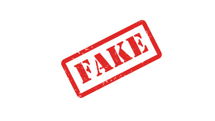 Red Distressed Rubber Stamp Vector – FAKE Fraud Warning Sign