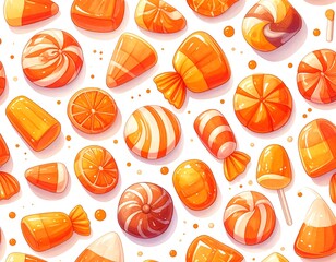 Colorful candy pattern on white background
