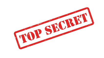 Red Grunge Rubber Stamp Vector &ndash; TOP SECRET Confidential Security Label-