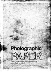 Large distressed photographic paper texture with a transparent background