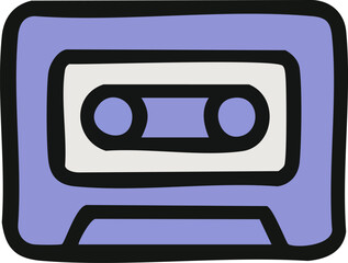 Obraz premium Cassette Tape Hand Drawn Illustration.