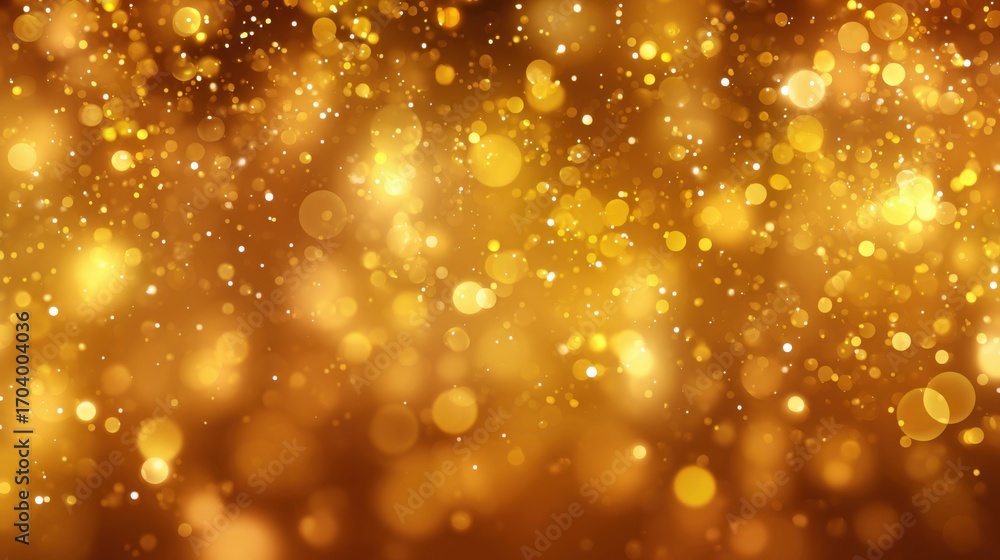 Poster sparkling gold and warm yellow circles blend together in a soft-focused display, adding a touch of e